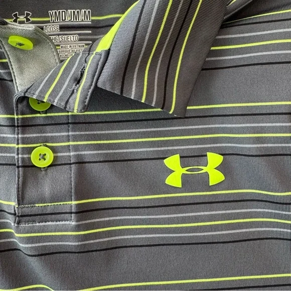 Under Armour Youth Medium Kids Striped Performance Polo Shirt - Picture 7 of 9